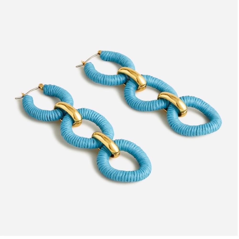 J.Crew Cotton Raffia-Wrapped Chain Drop
Earrings - Never worn!